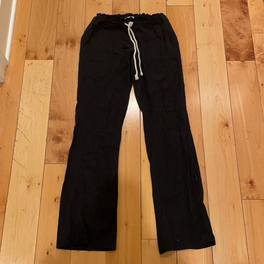 Roxy linen beach pants size small black
